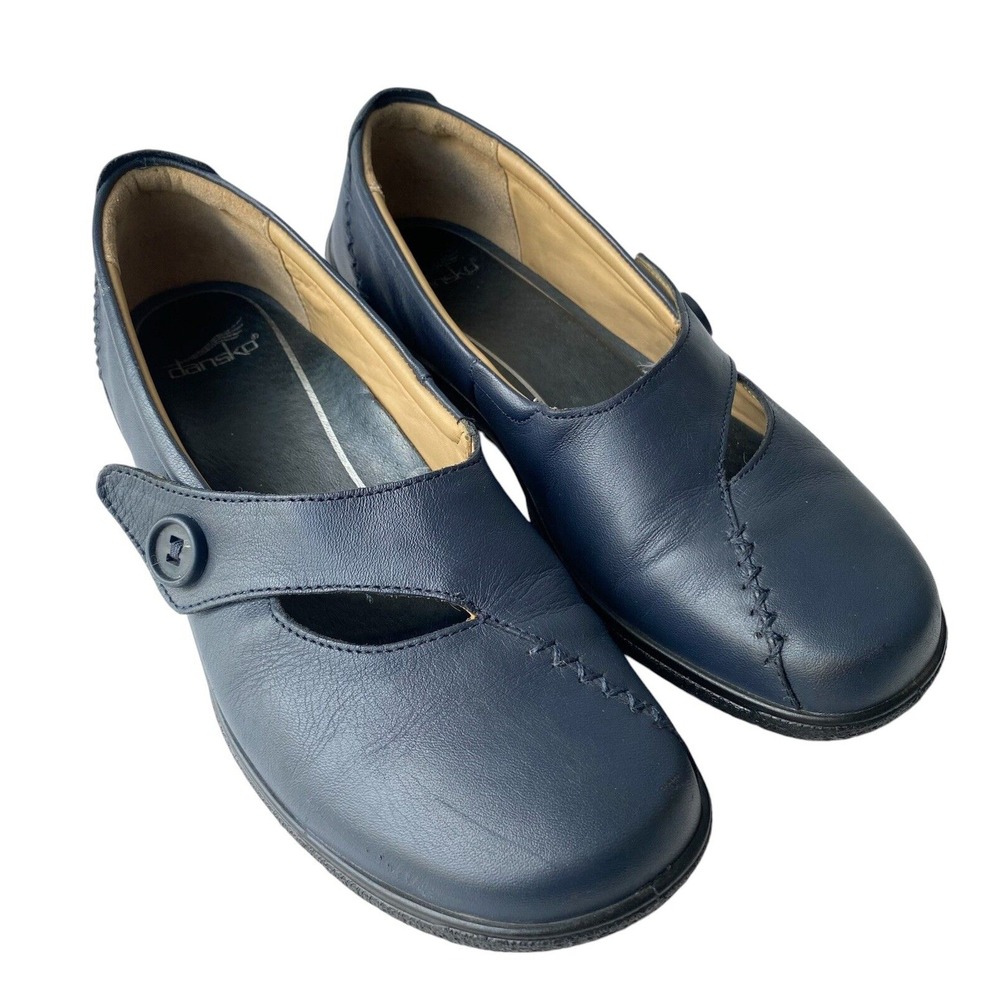 Dansko Hotter Dizzy Blue Leather Shoes Mary Janes Comfort Walking Womens Size 7